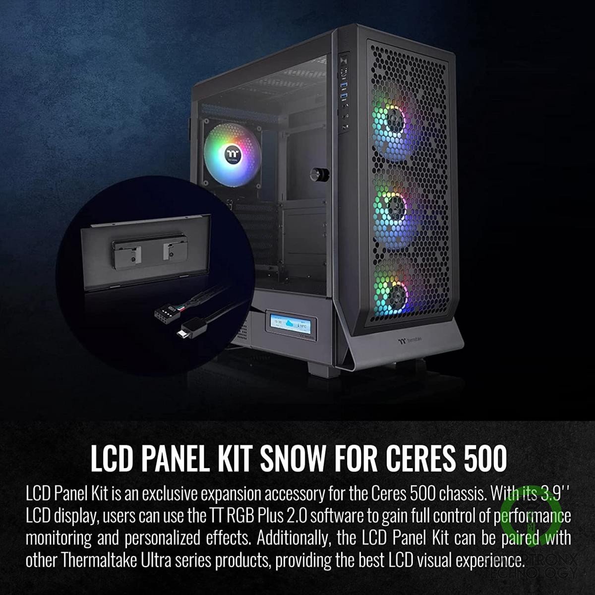 Thermaltake Ceres 500 LCD Panel Kit 3.9" LCD Display Supported by TT RGB Plus 2.