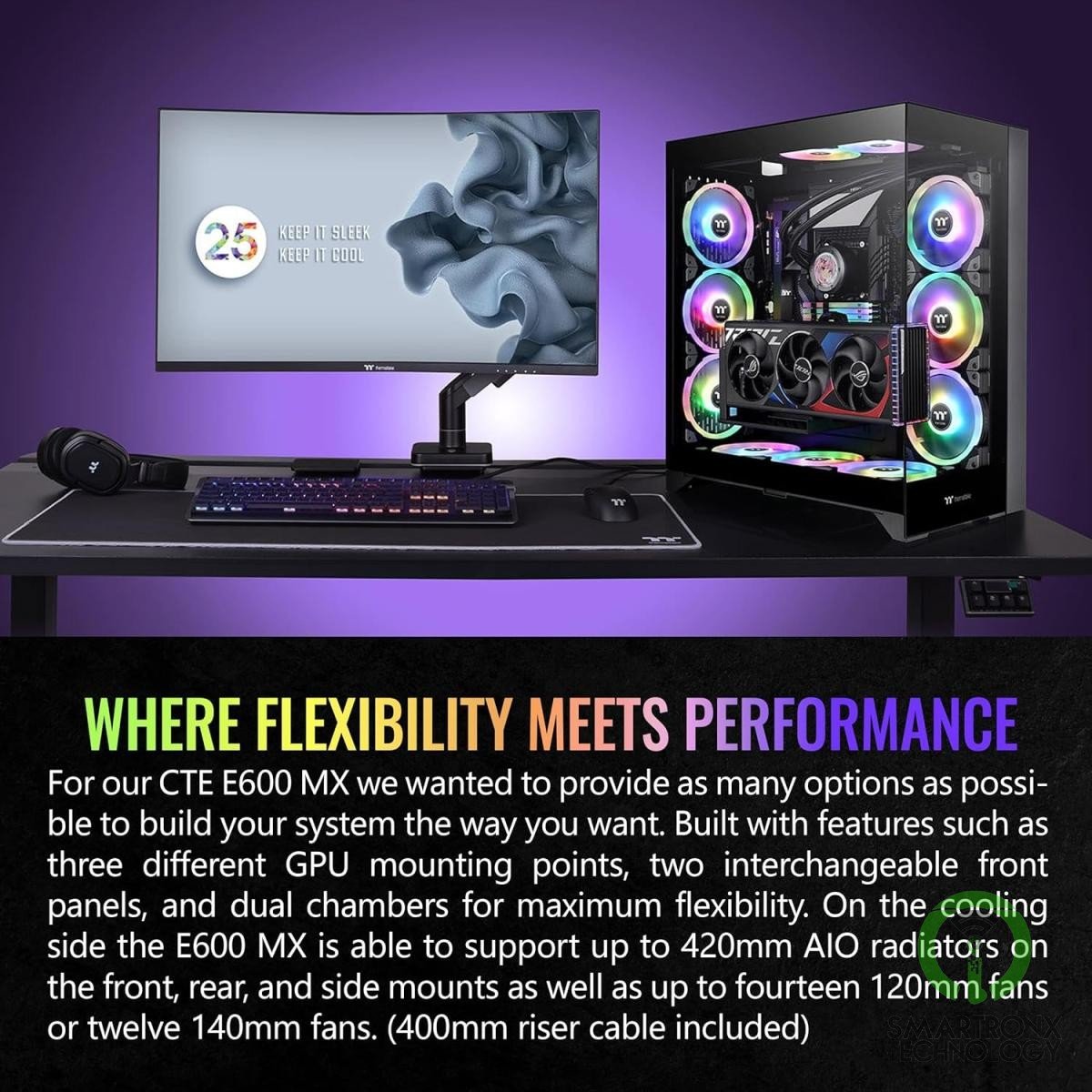 Thermaltake CTE E600 MX E-ATX Case Centralized Thermal Efficiency Design 3Way Fl