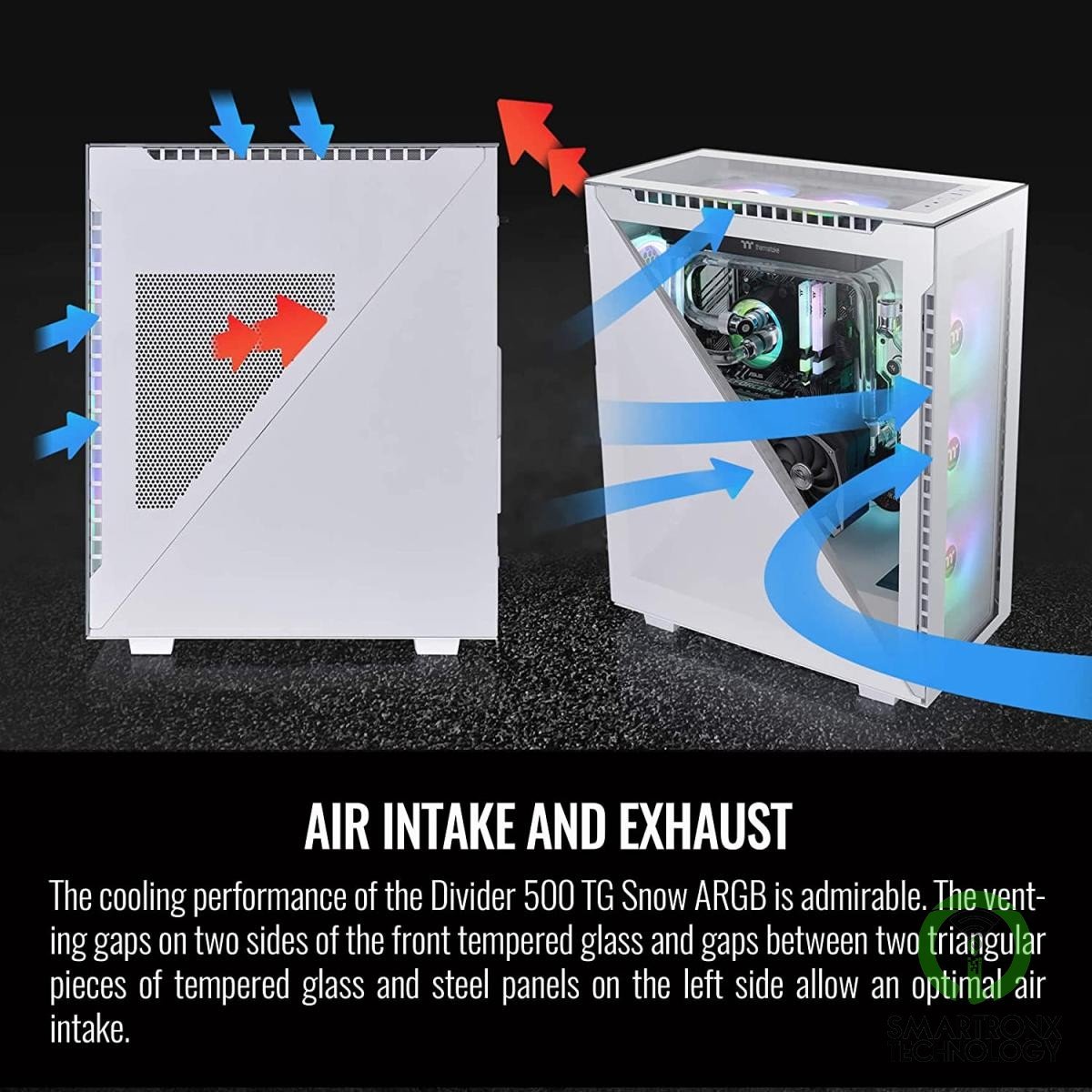 Thermaltake Divider 500 w/ 3x120mm ARGB Front + 1x 120mm Rear Fans + 2 Symmetric