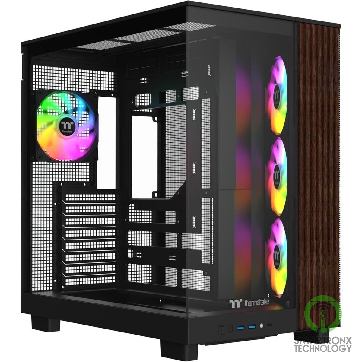 Thermaltake View 380 XL WS ARGB; Mid Tower Chassis; Side Wood Trim; 4x120mm ARGB