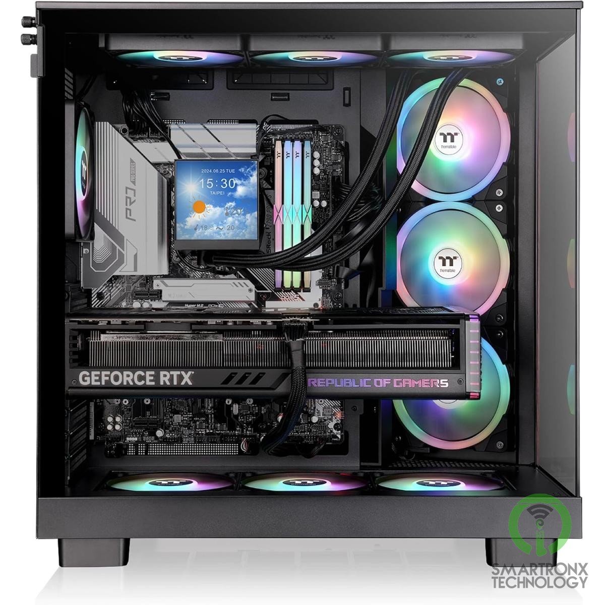 Thermaltake View 380 XL WS ARGB; Mid Tower Chassis; Side Wood Trim; 4x120mm ARGB