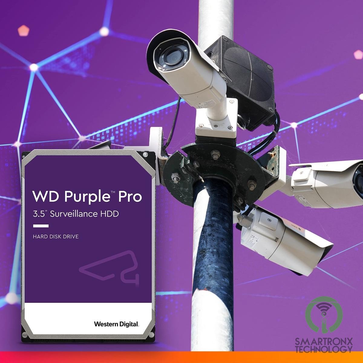 Western Digital 24TB WD Purple Pro Surveillance HDD SATA 6 Gb/s 7200 RPM 512 MB